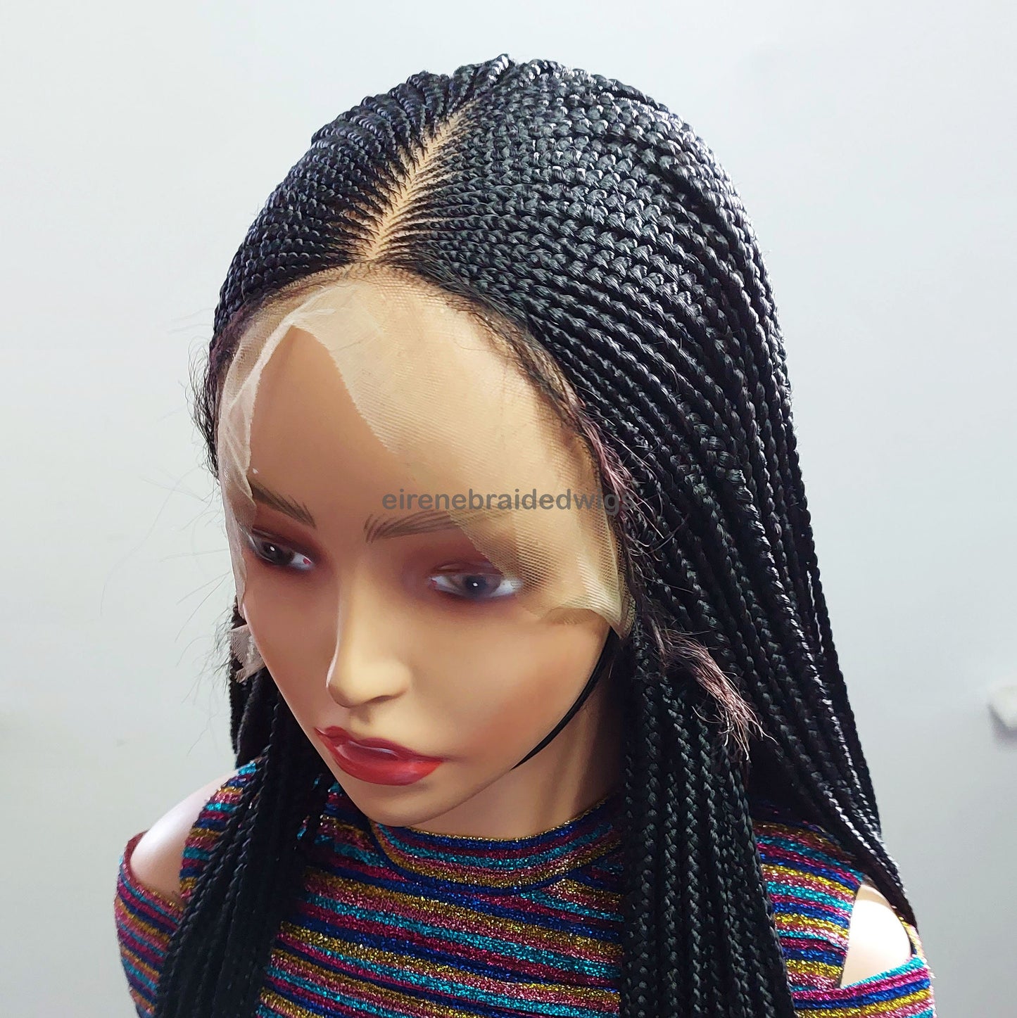 Braided Wigs for Black Women 30 Inch Braided Wig – Black Women's Lace Frontal Cornrow Wig – product image 8