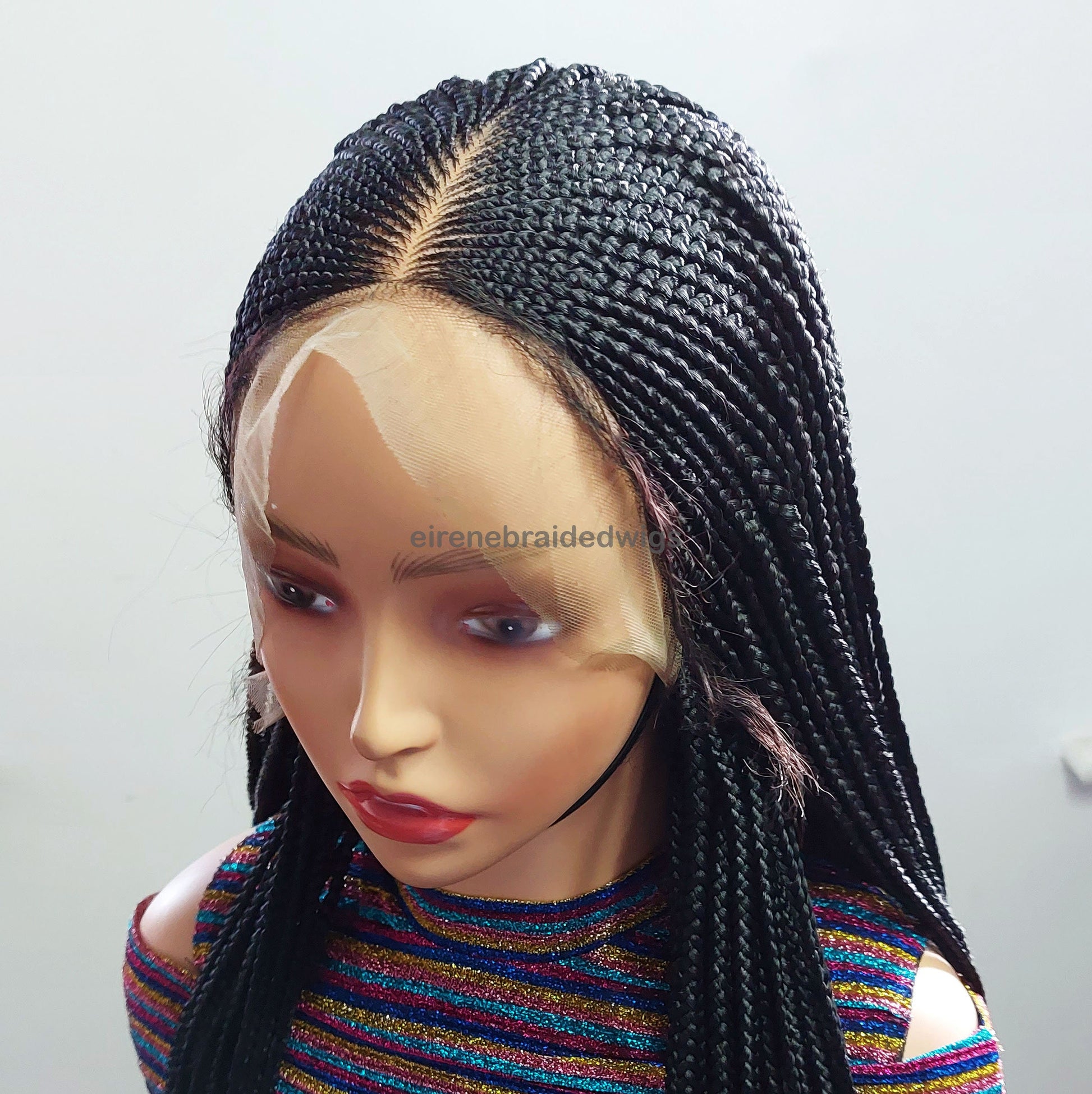 Braided Wigs for Black Women 30 Inch Braided Wig – Black Women's Lace Frontal Cornrow Wig – product image 8