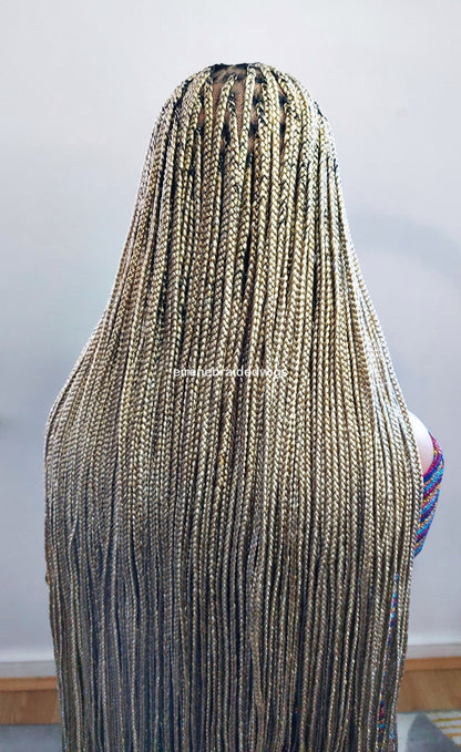 Braided Wigs for Black Women Knotless Box Braided Wig – Long Blonde Boho Goddess Locs – Full Lace – product image 7