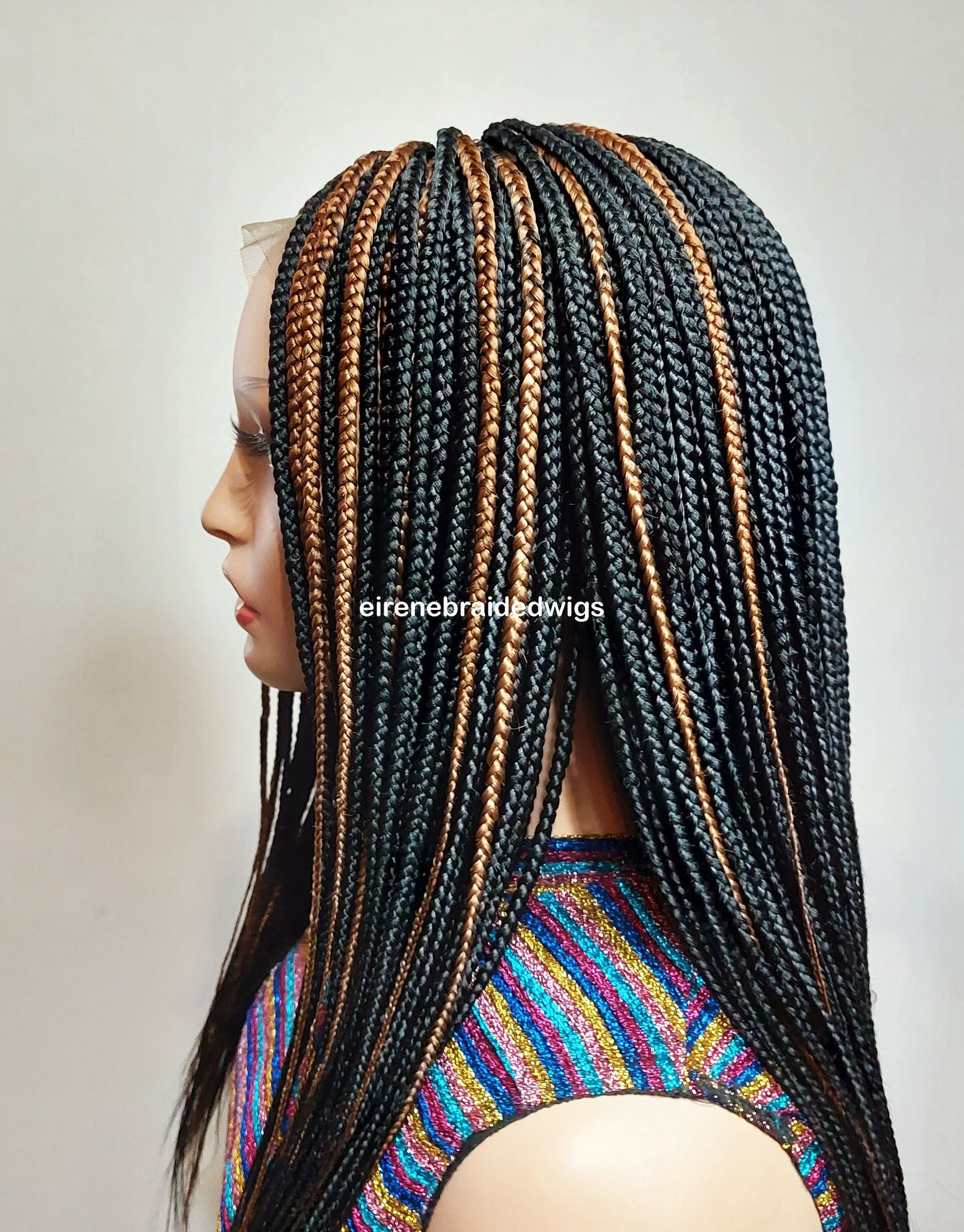 Braided Wigs for Black Women Two-Tone Box Braided Wig – Shoulder-Length Lace Front Wig – product image 9