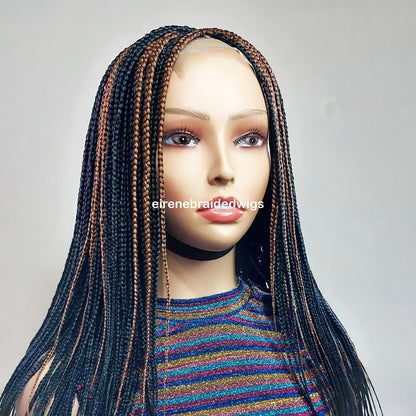 Braided Wigs for Black Women Two-Tone Box Braided Wig – Shoulder-Length Lace Front Wig – product image 1