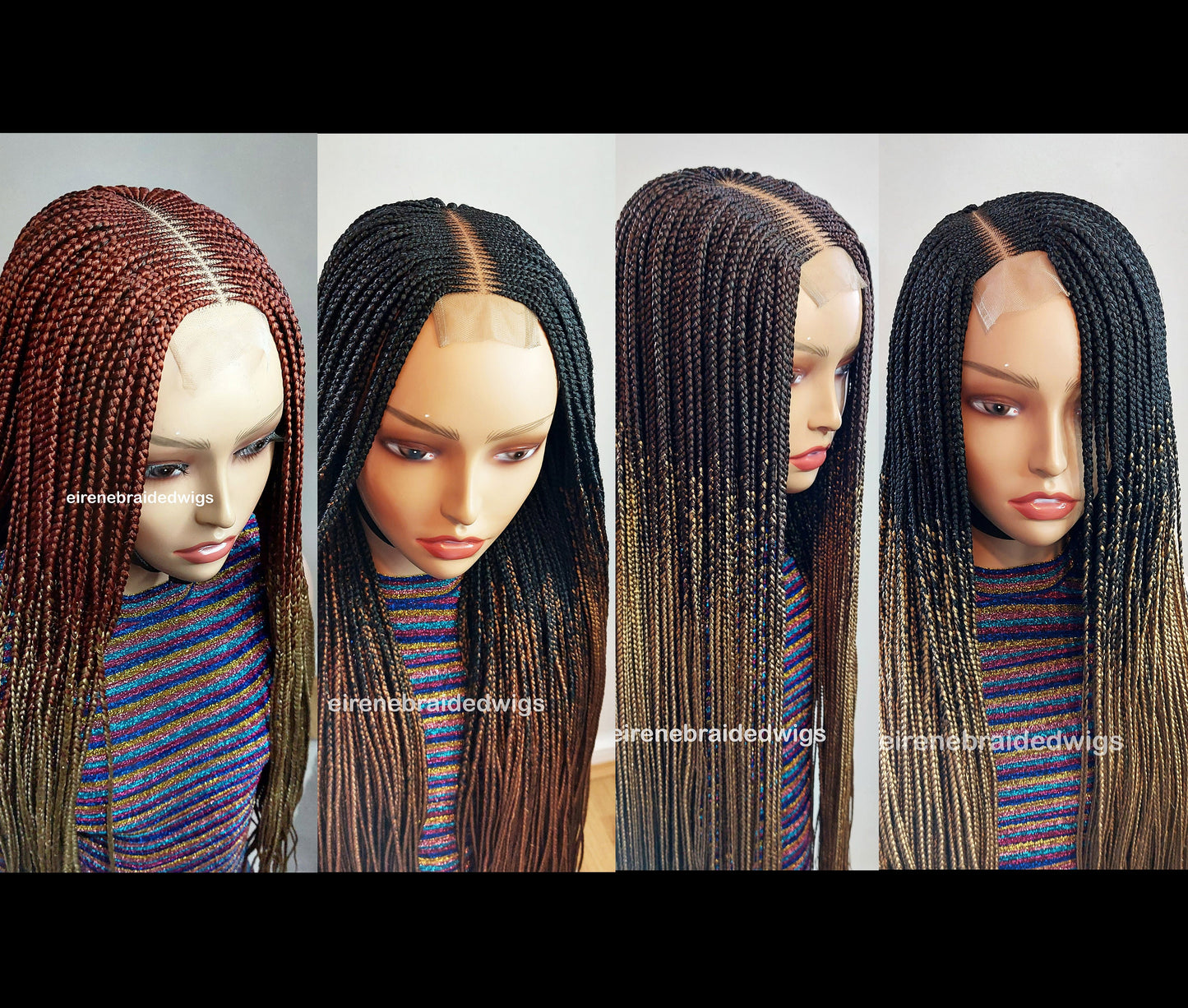 Braided Wigs for Black Women 30 inch Fulani Braided Wig – Ombre Lace Front Wig – product image 3