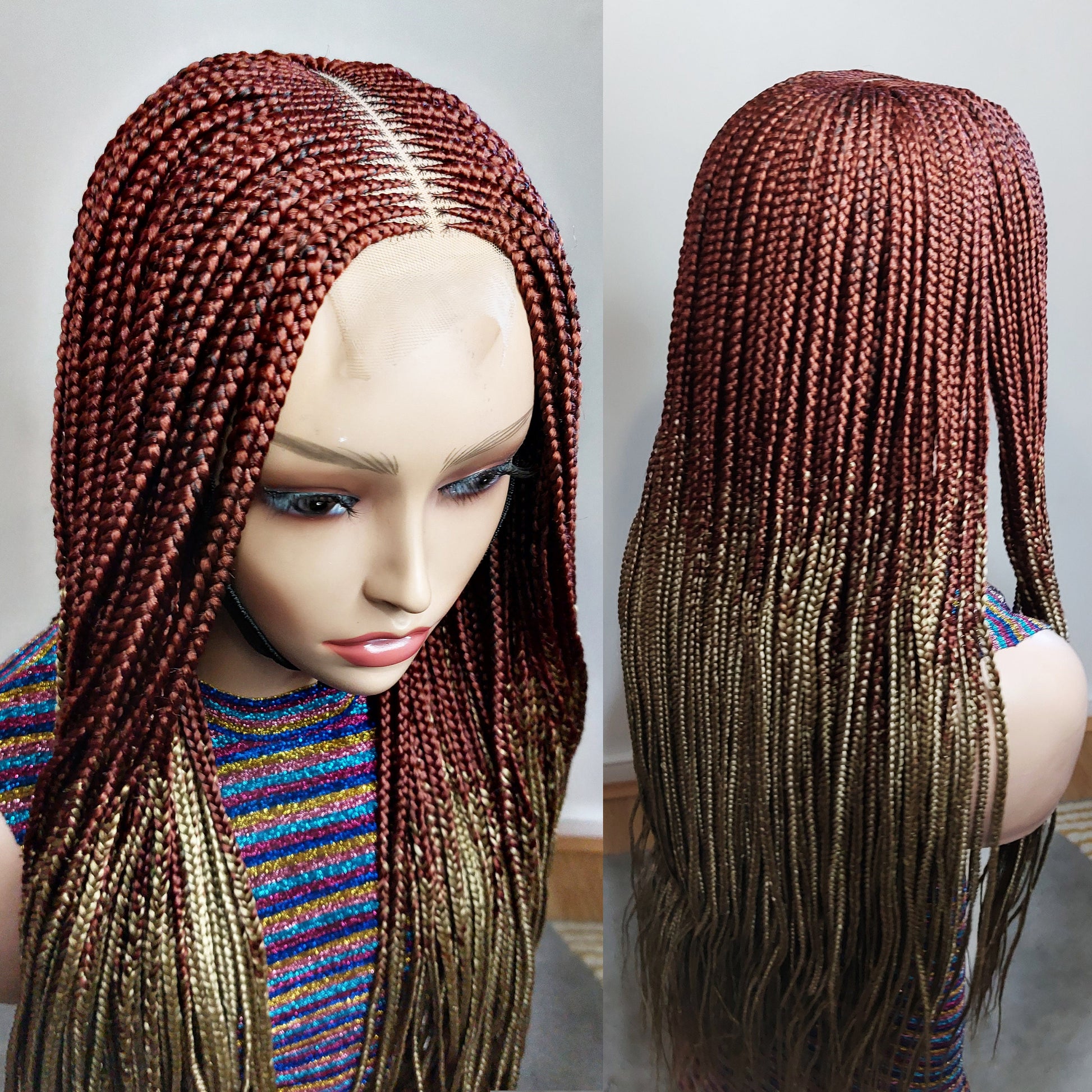 Braided Wigs for Black Women 30 inch Fulani Braided Wig – Ombre Lace Front Wig – product image 7