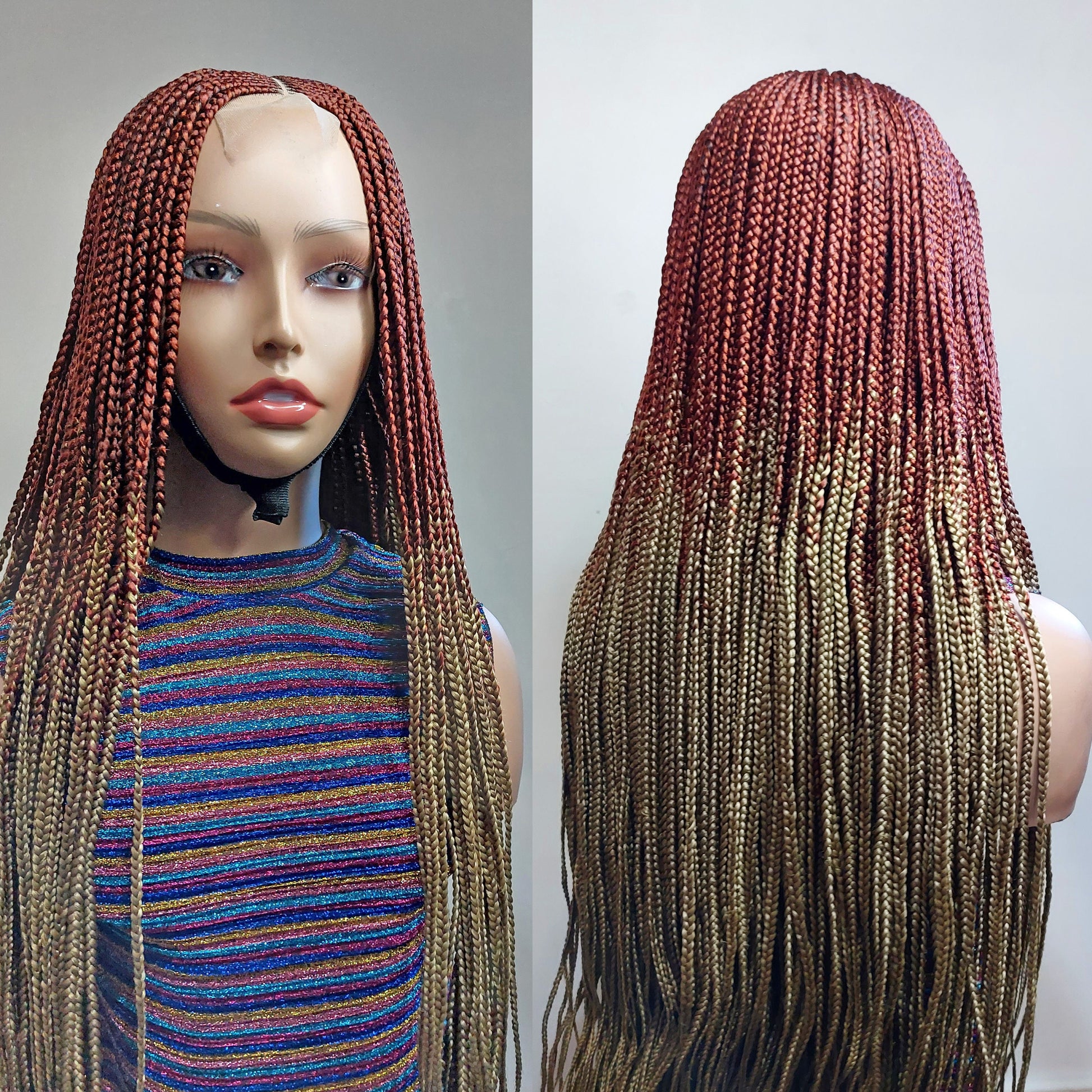 Braided Wigs for Black Women 30 inch Fulani Braided Wig – Ombre Lace Front Wig – product image 4
