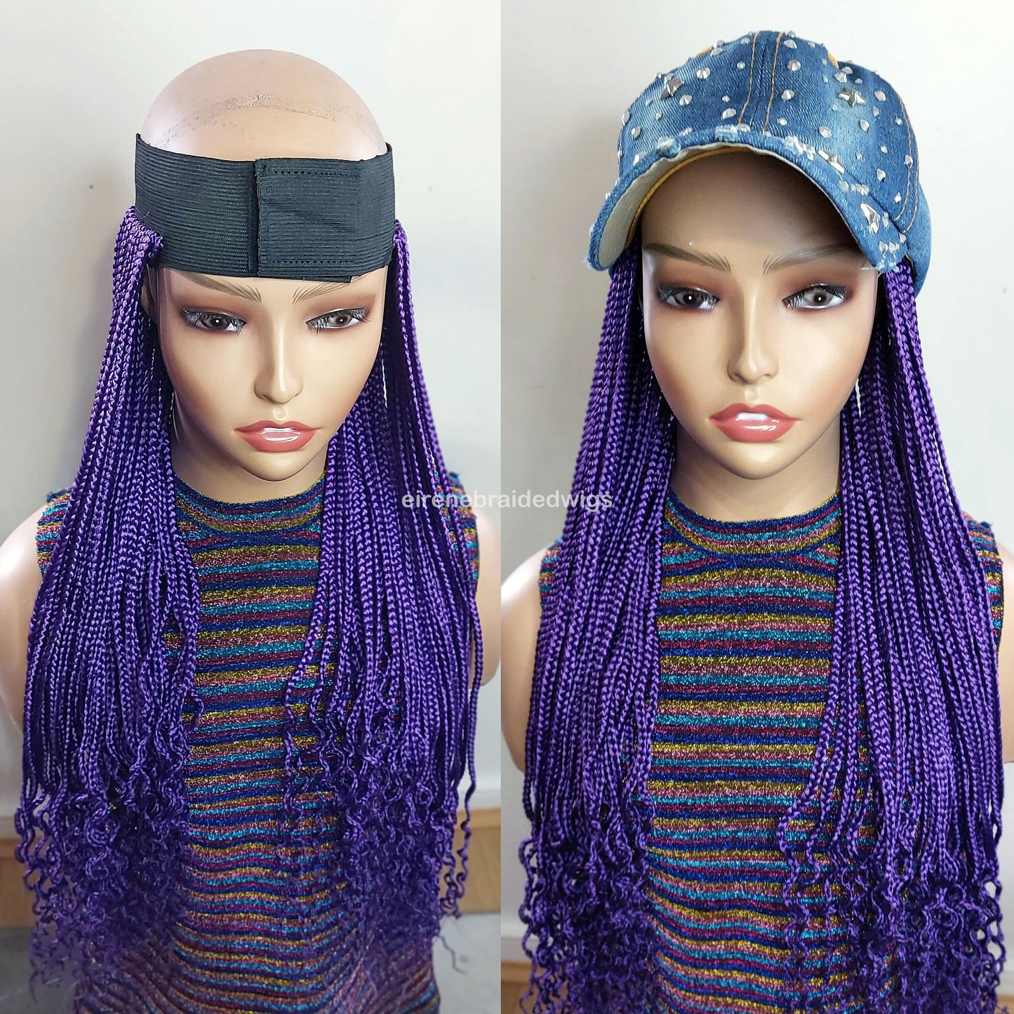 Braided Wigs for Black Women Braided Wig with Hat – Handmade Braid Band – Alopecia Friendly – product image 1