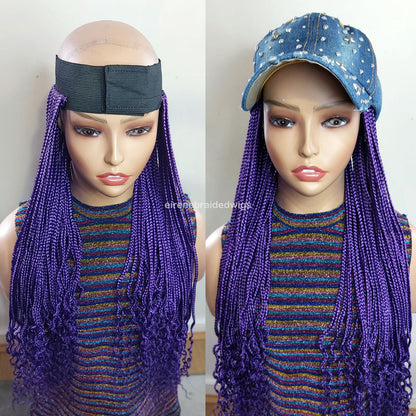 Braided Wigs for Black Women Braided Wig with Hat – Handmade Braid Band – Alopecia Friendly – product image 1