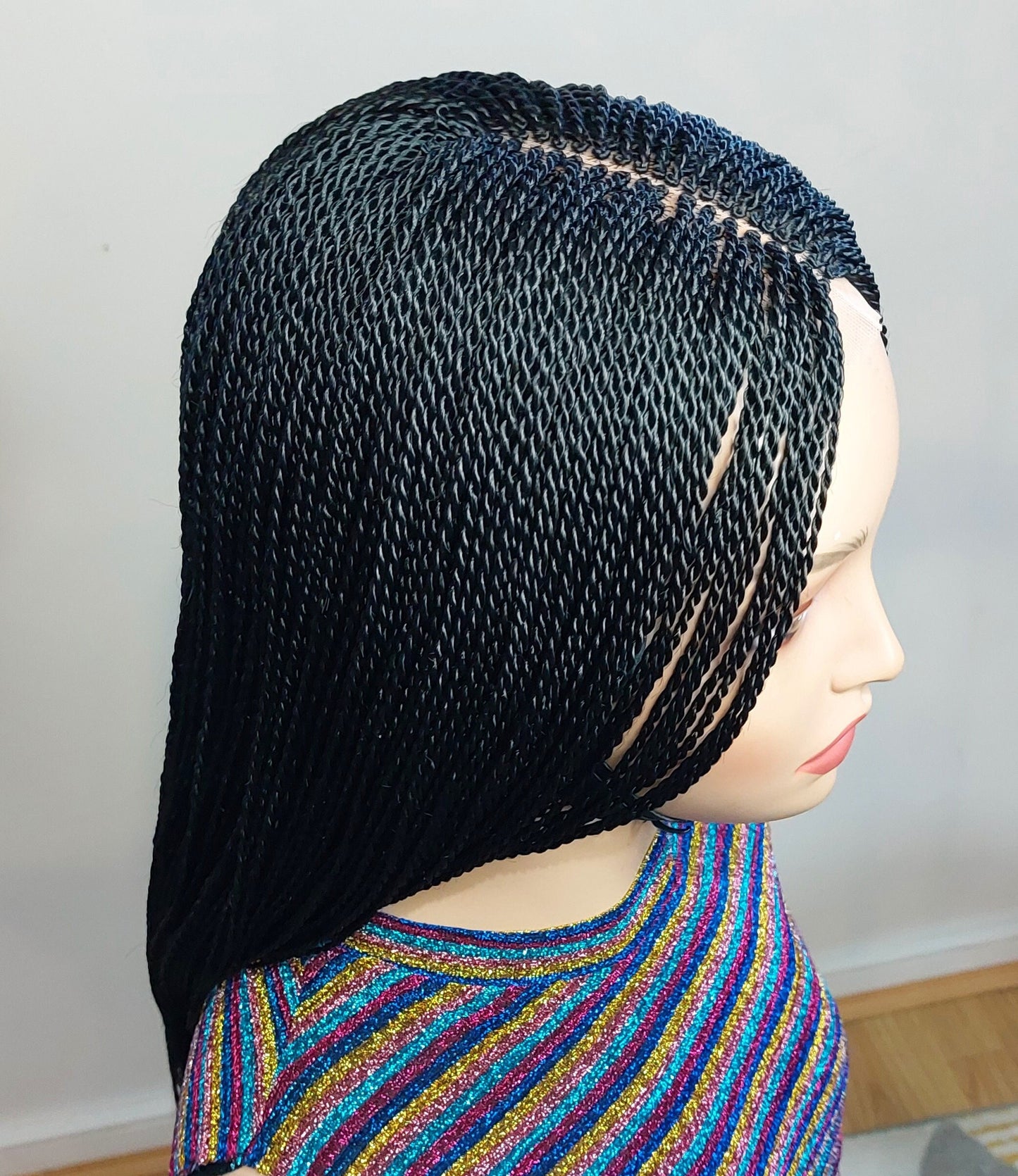 Micro Twist Braids Wig, Lace-Front Light-Weight Centre-Parting Long Single Weave