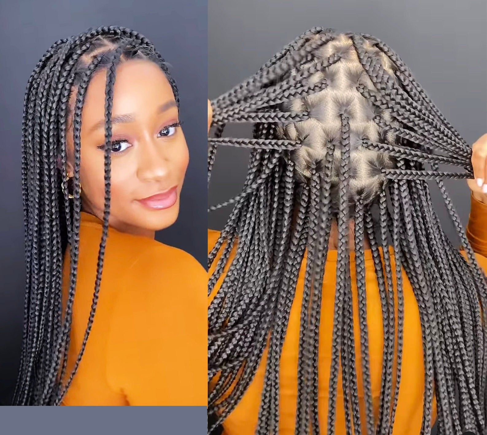 Braided Wigs for Black Women Knotless Box Braid Wig – Full Lace Frontal – Long Braided Hair – product image 4