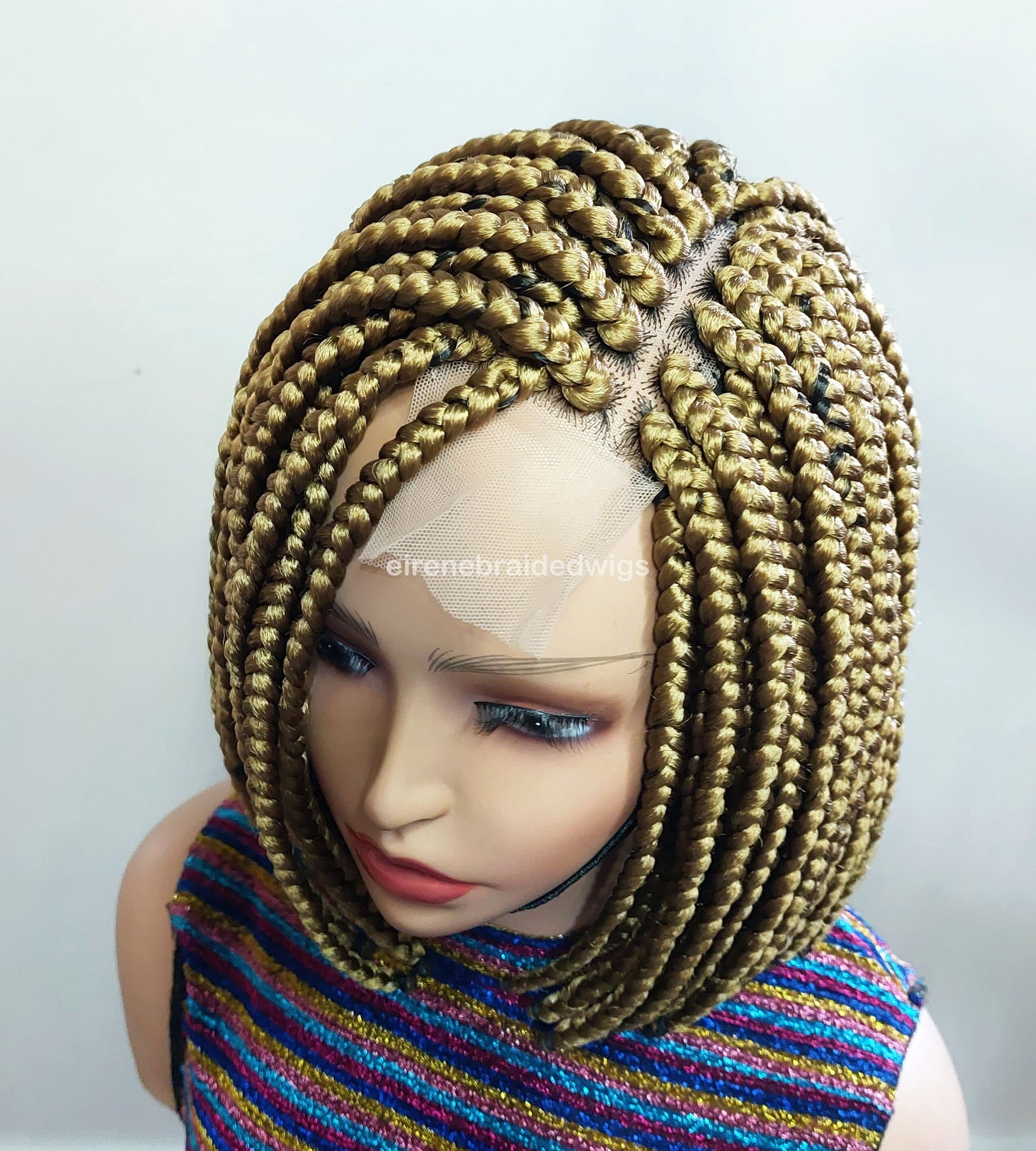 Braided Wigs for Black Women Chunky Box Braids Bob Wig – 10 Inch Lace Frontal Braid Wig – product image 2