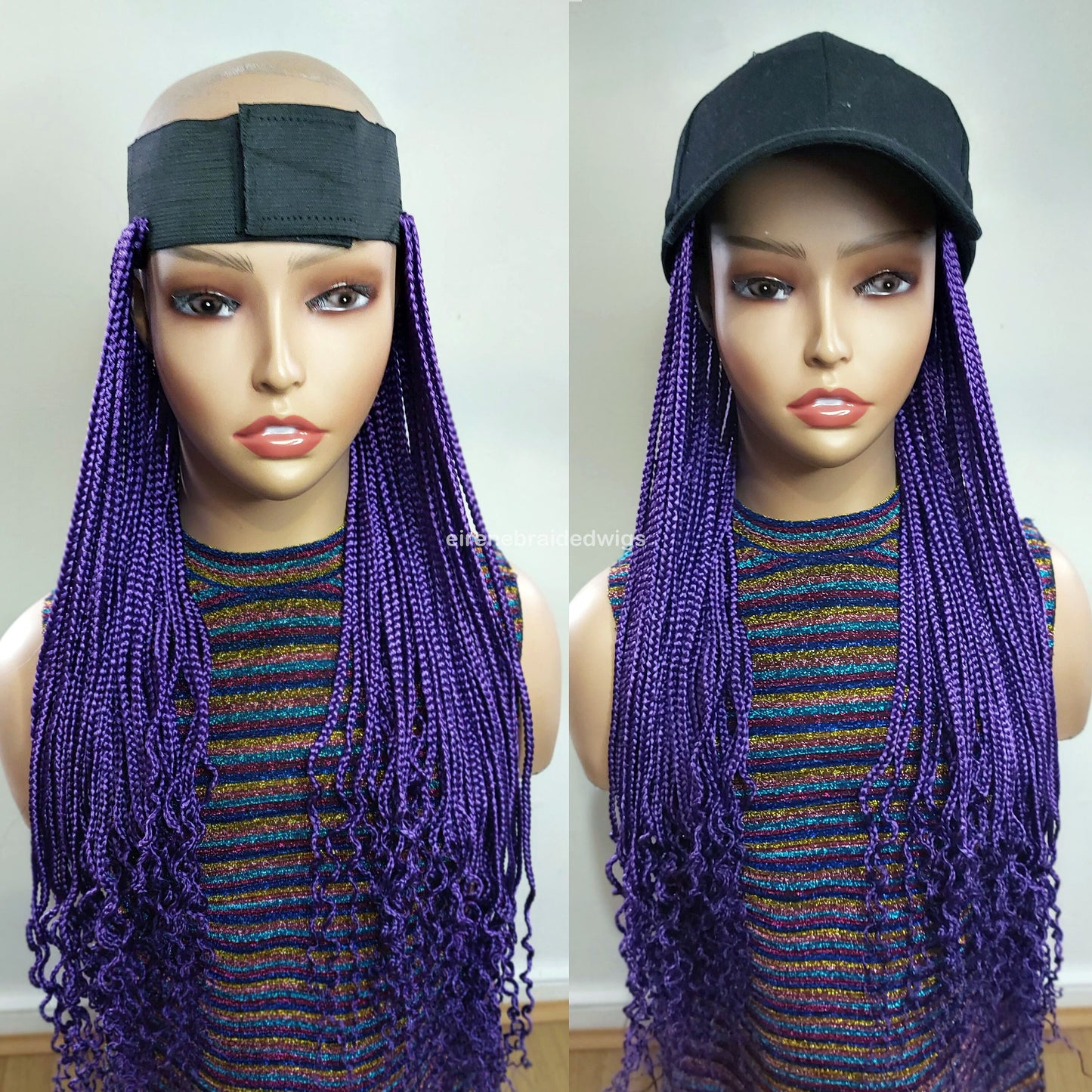 Braided Wigs for Black Women Braided Wig with Hat – Handmade Braid Band – Alopecia Friendly – product image 2
