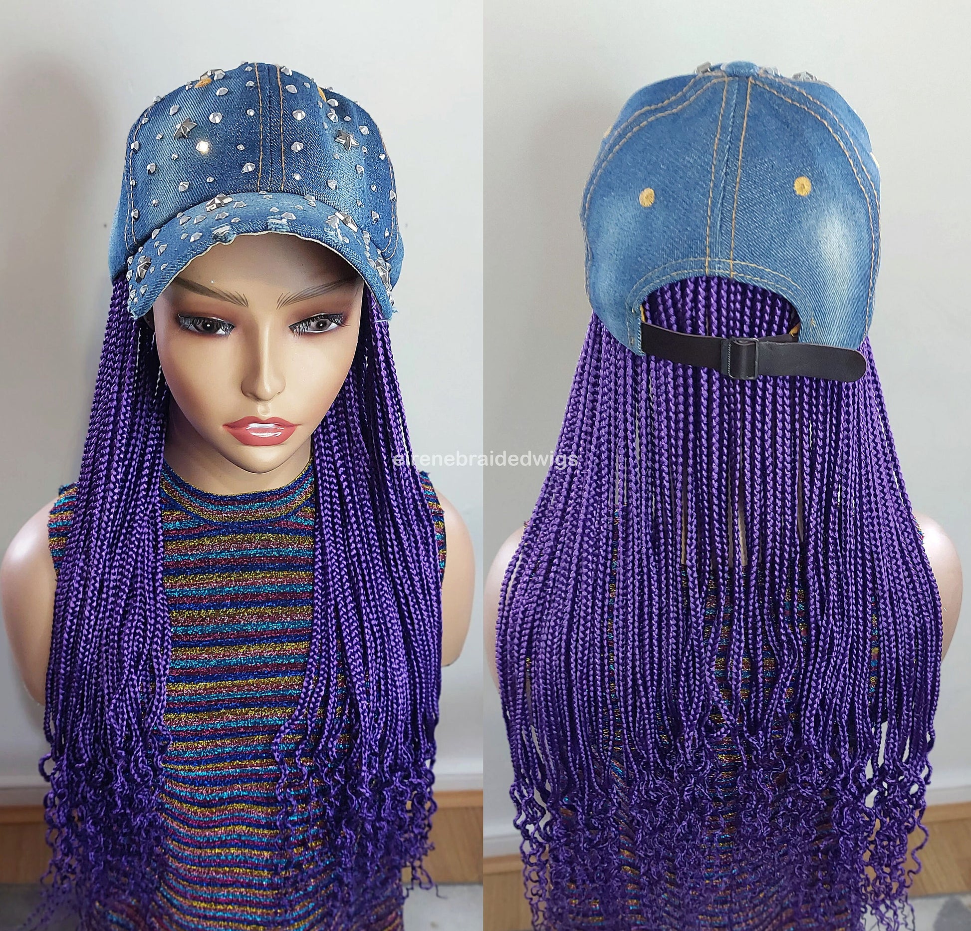 Braided Wigs for Black Women Braided Wig with Hat – Handmade Braid Band – Alopecia Friendly – product image 3