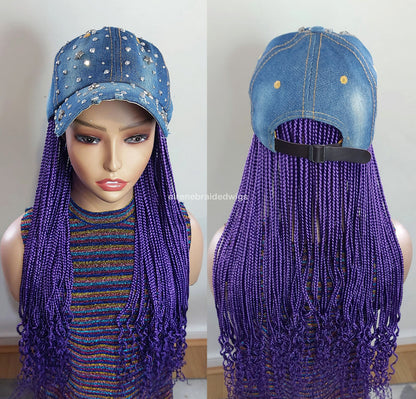 Braided Wigs for Black Women Braided Wig with Hat – Handmade Braid Band – Alopecia Friendly – product image 3