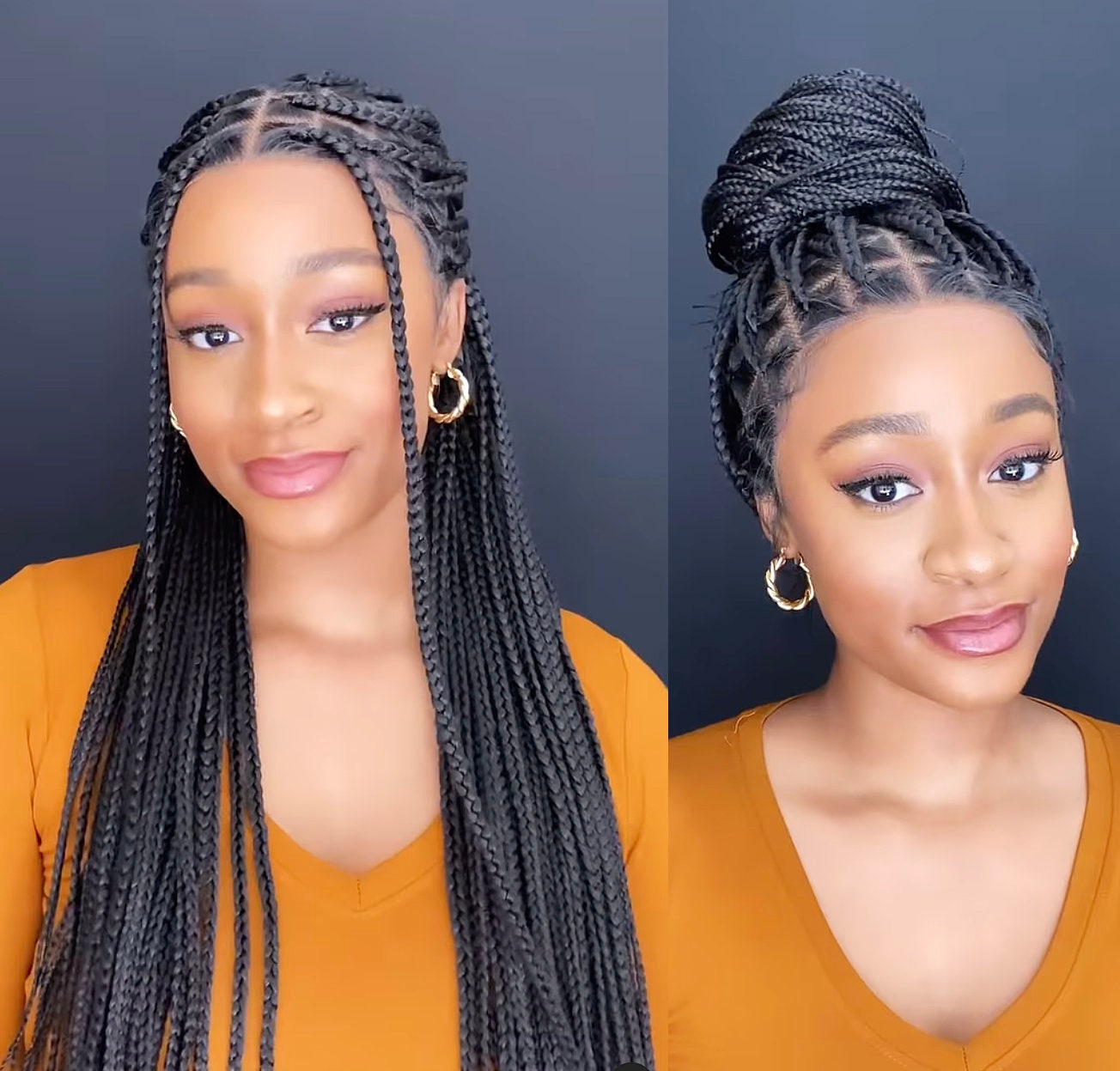 Braided Wigs for Black Women Knotless Box Braid Wig – Full Lace Frontal – Long Braided Hair – product image 3