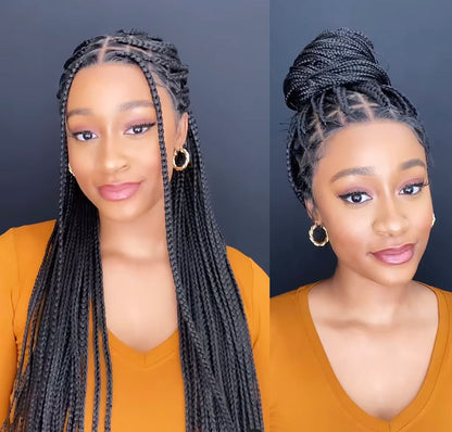 Braided Wigs for Black Women Knotless Box Braid Wig – Full Lace Frontal – Long Braided Hair – product image 3