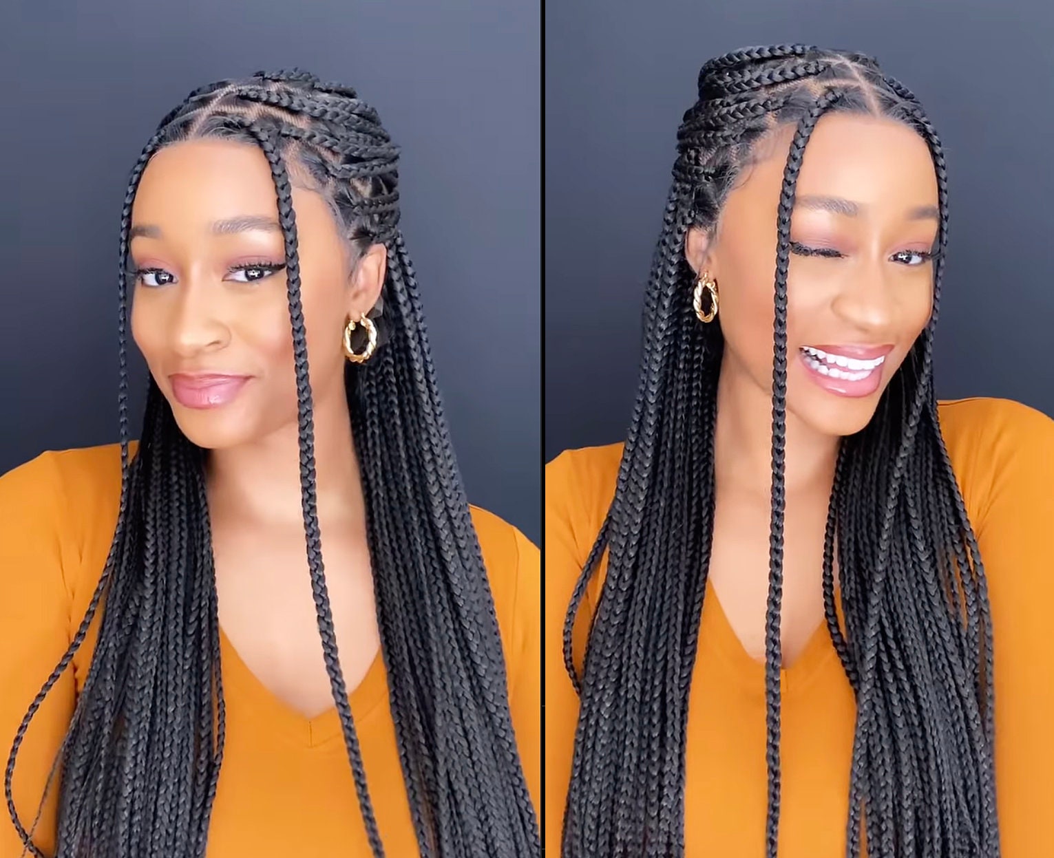 Braided Wigs for Black Women Knotless Box Braid Wig – Full Lace Frontal – Long Braided Hair – product image 5
