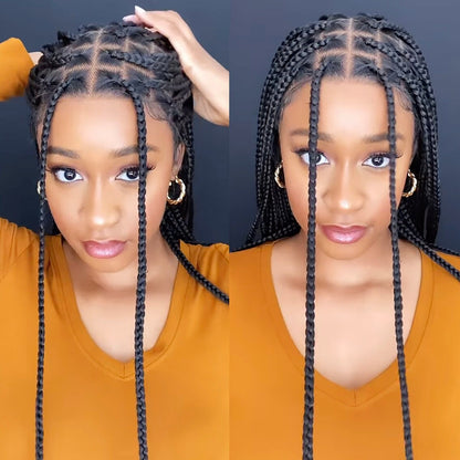 Braided Wigs for Black Women Knotless Box Braid Wig – Full Lace Frontal – Long Braided Hair – product image 7