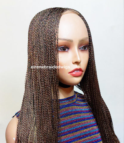 Spanish French curls braided wigs for women – boho goddess locks wig – single braids senegalese micro twist wig – nano braids – – product image 5