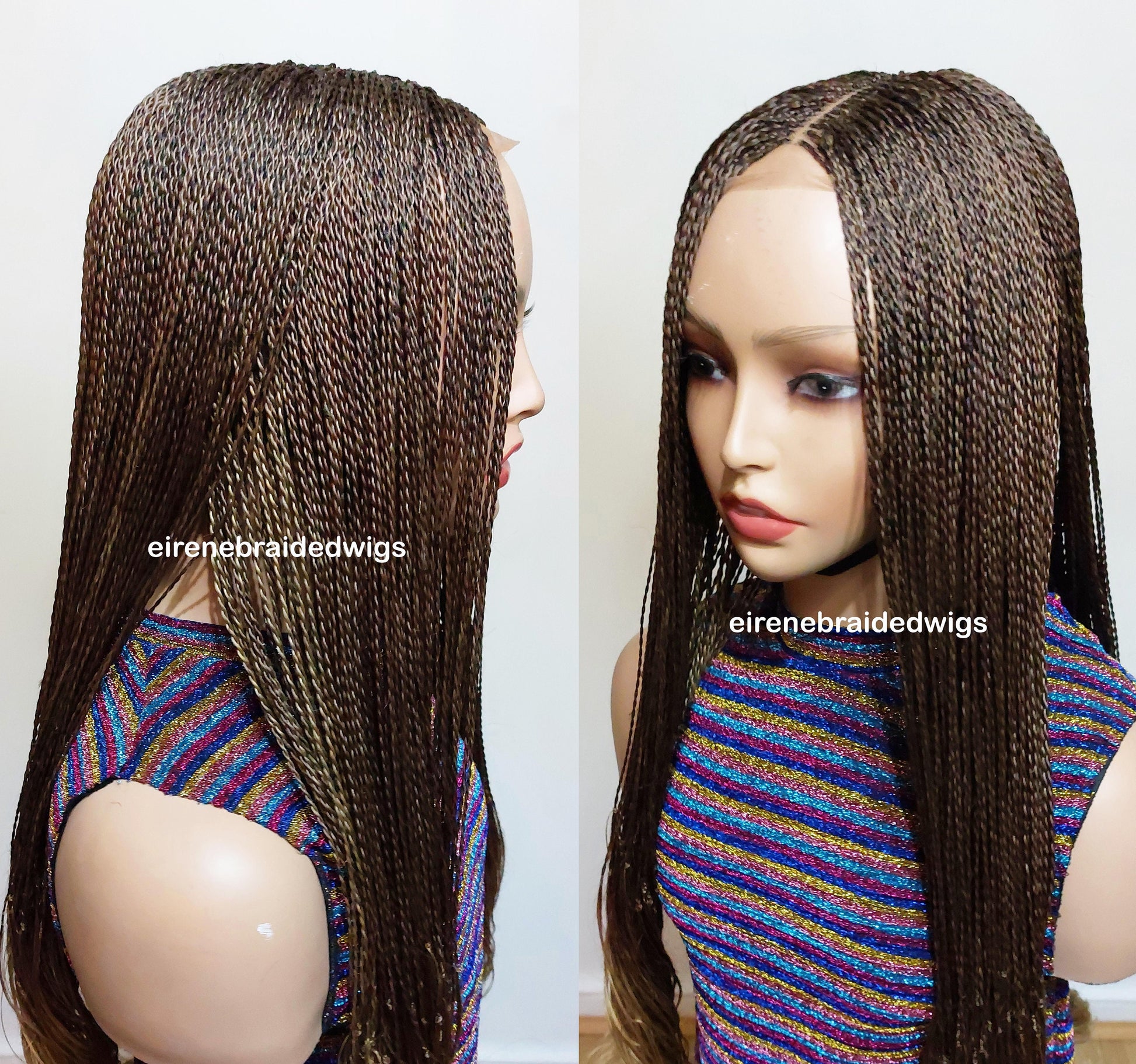 Spanish French curls braided wigs for women – boho goddess locks wig – single braids senegalese micro twist wig – nano braids – – product image 2