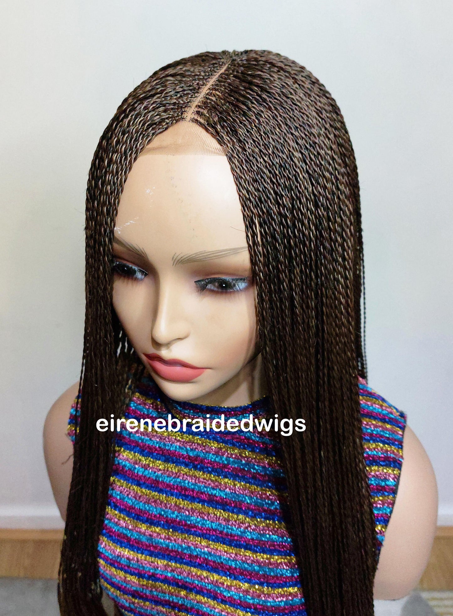 Spanish French curls braided wigs for women – boho goddess locks wig – single braids senegalese micro twist wig – nano braids – – product image 8