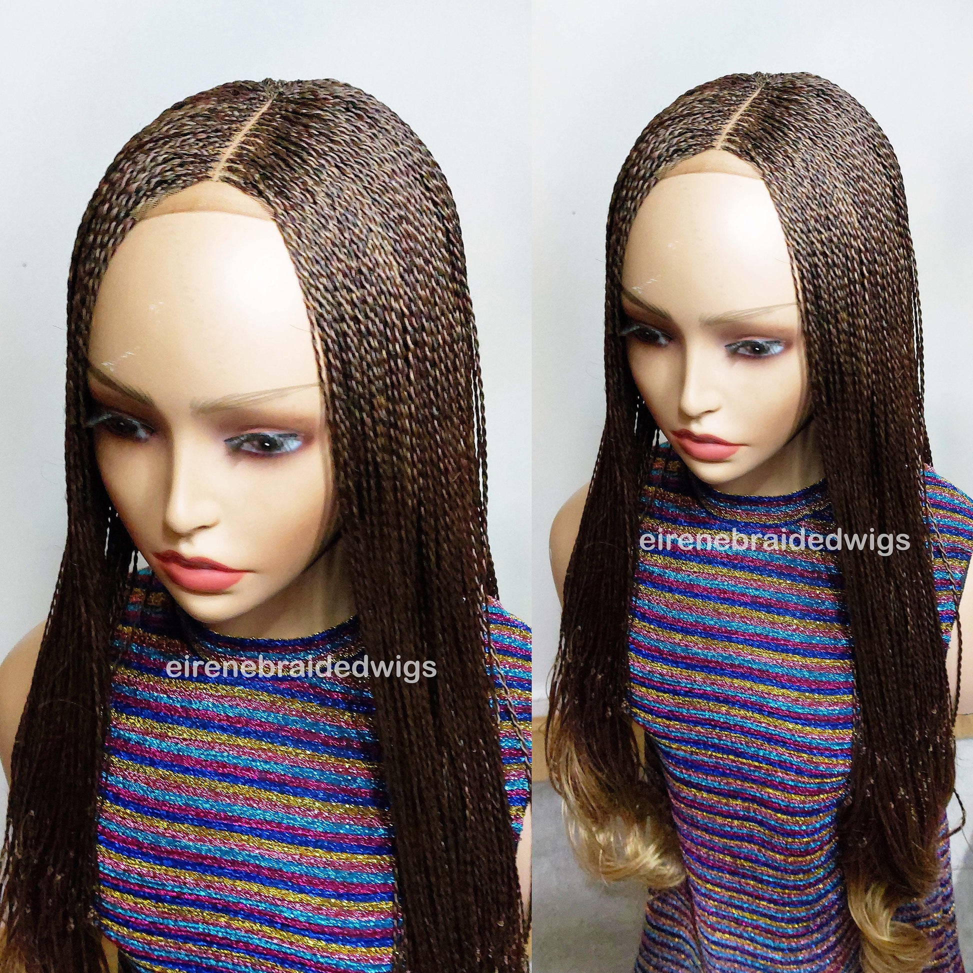 Spanish French curls braided wigs for women – boho goddess locks wig – single braids senegalese micro twist wig – nano braids – – product image 4