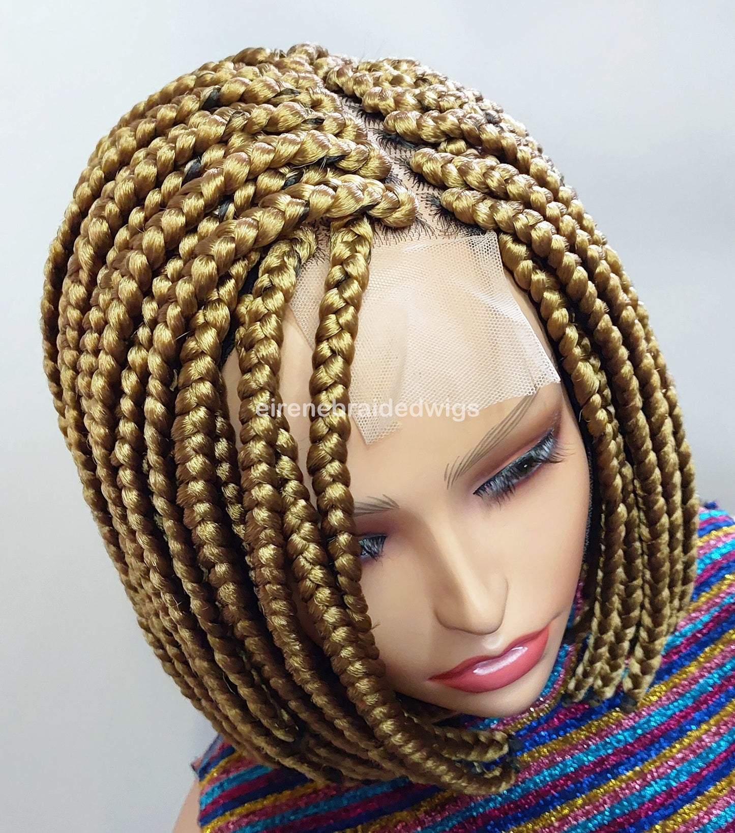 Braided Wigs for Black Women Chunky Box Braids Bob Wig – 10 Inch Lace Frontal Braid Wig – product image 5