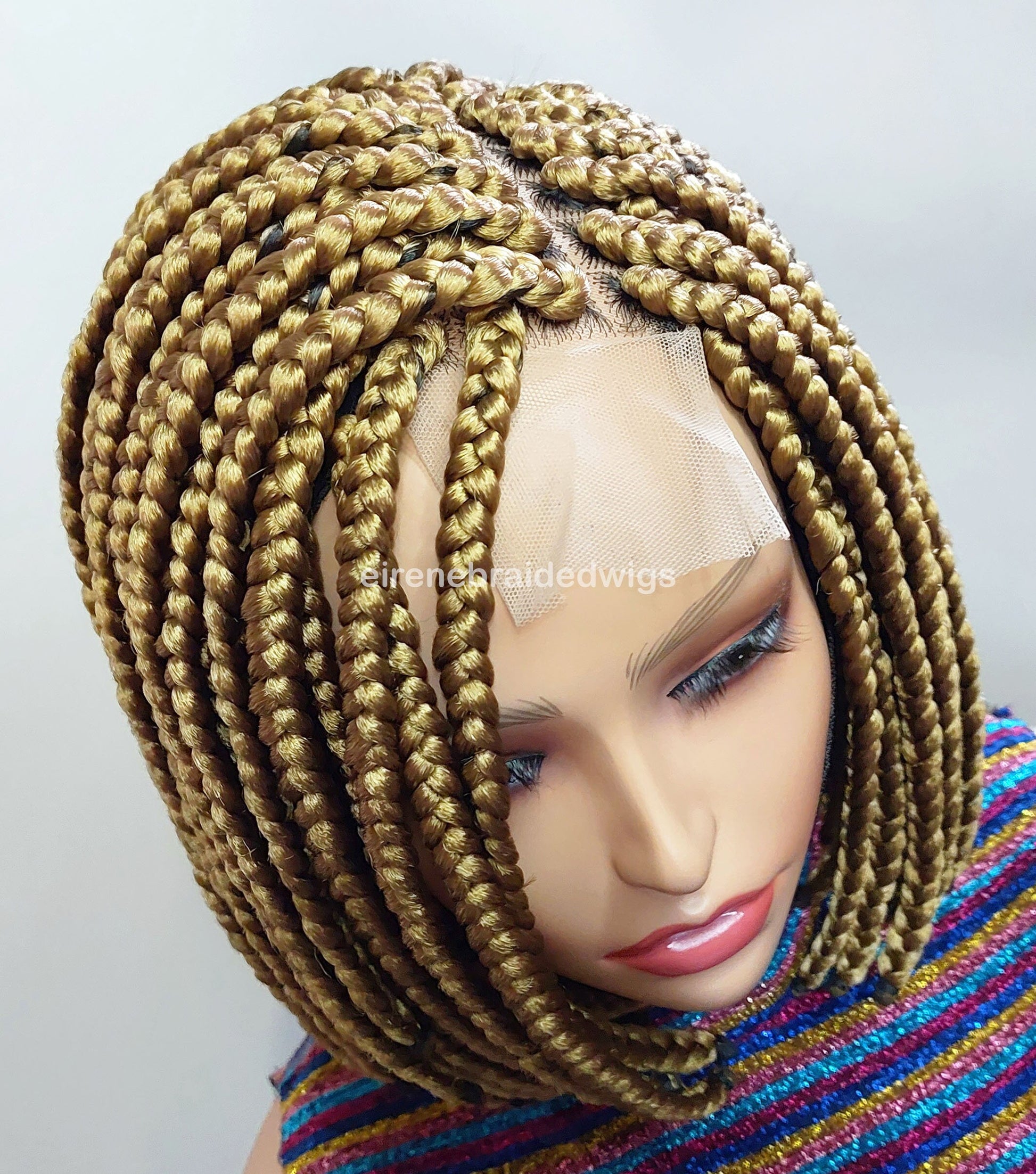Braided Wigs for Black Women Chunky Box Braids Bob Wig – 10 Inch Lace Frontal Braid Wig – product image 5