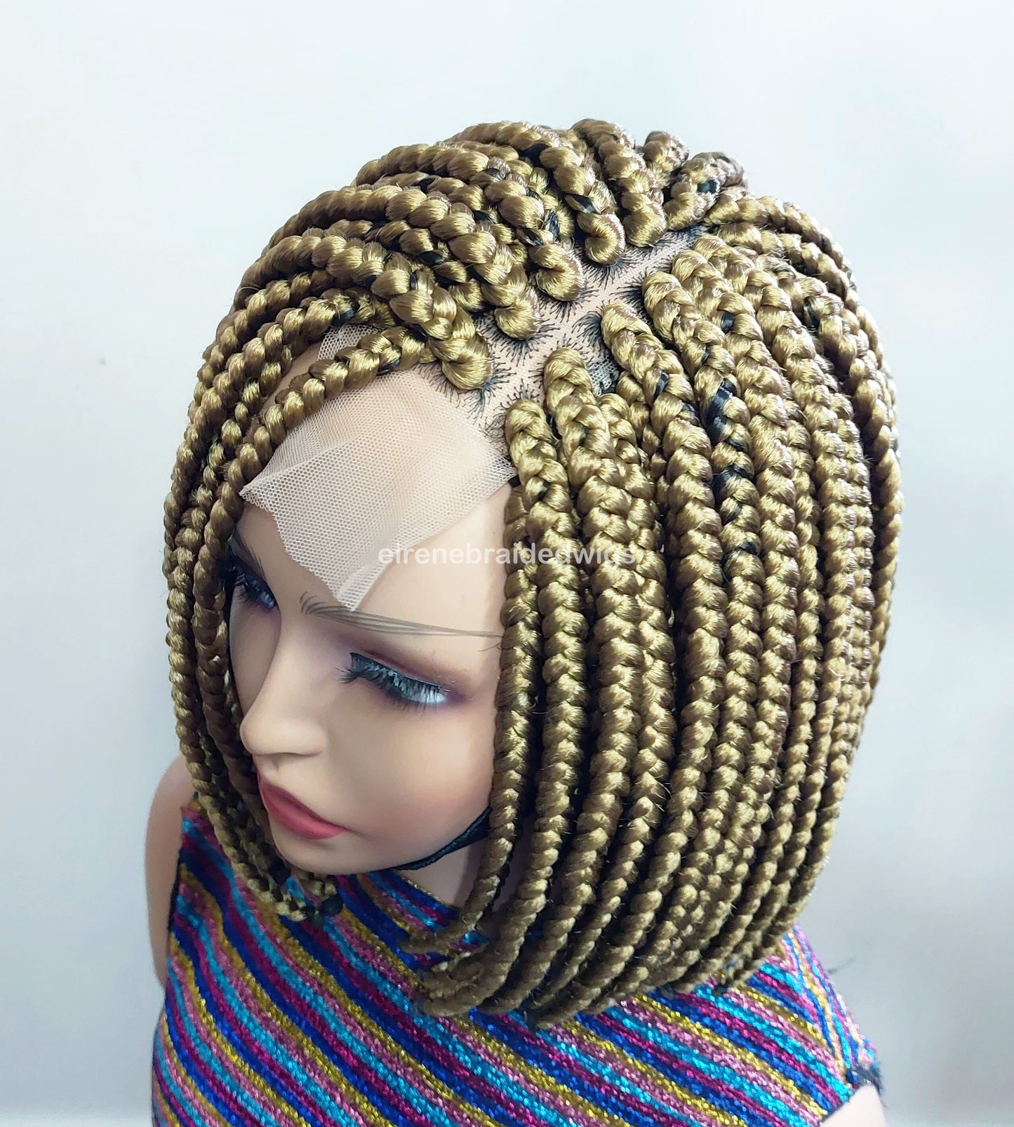 Braided Wigs for Black Women Chunky Box Braids Bob Wig – 10 Inch Lace Frontal Braid Wig – product image 3