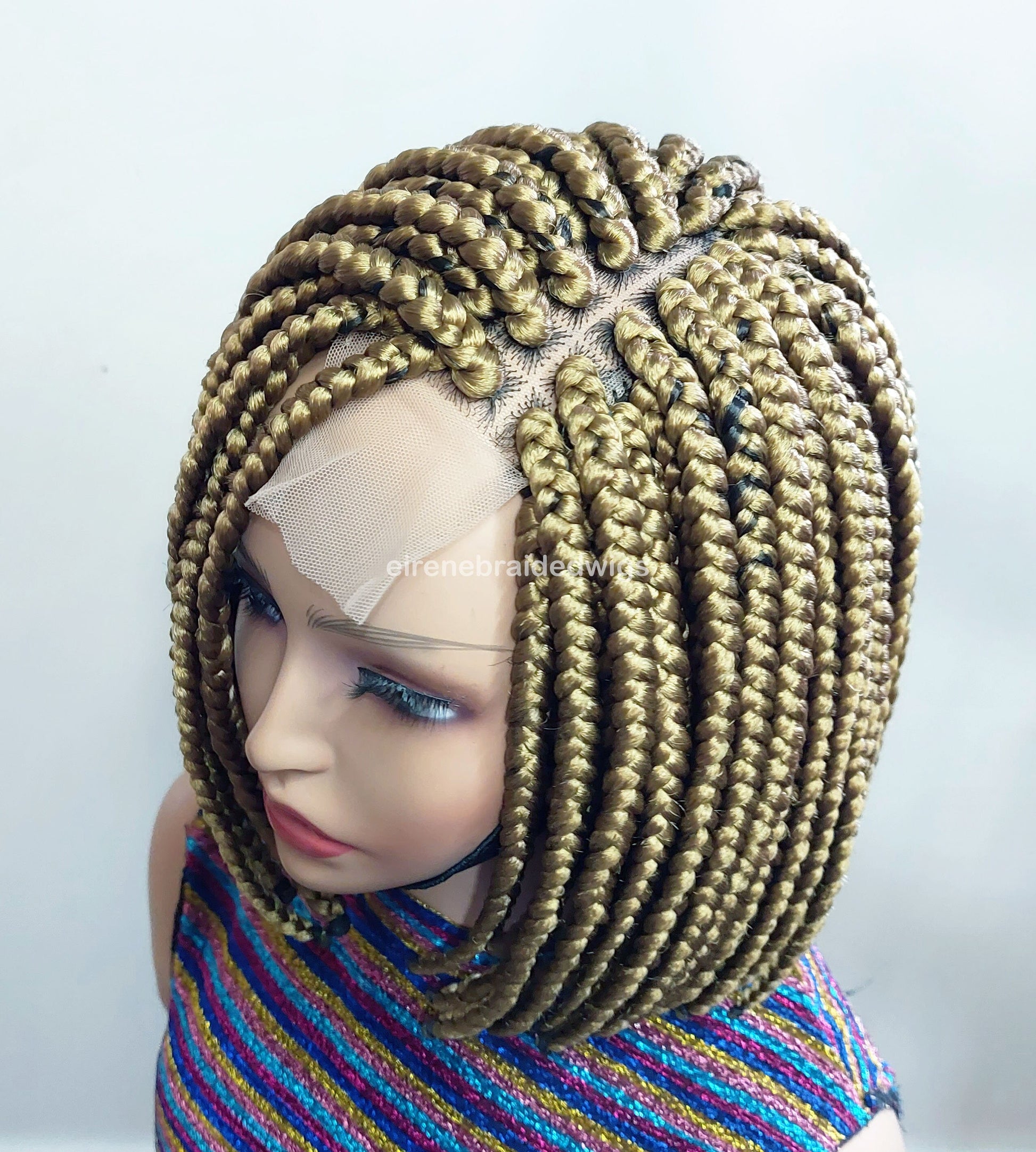Braided Wigs for Black Women Chunky Box Braids Bob Wig – 10 Inch Lace Frontal Braid Wig – product image 3