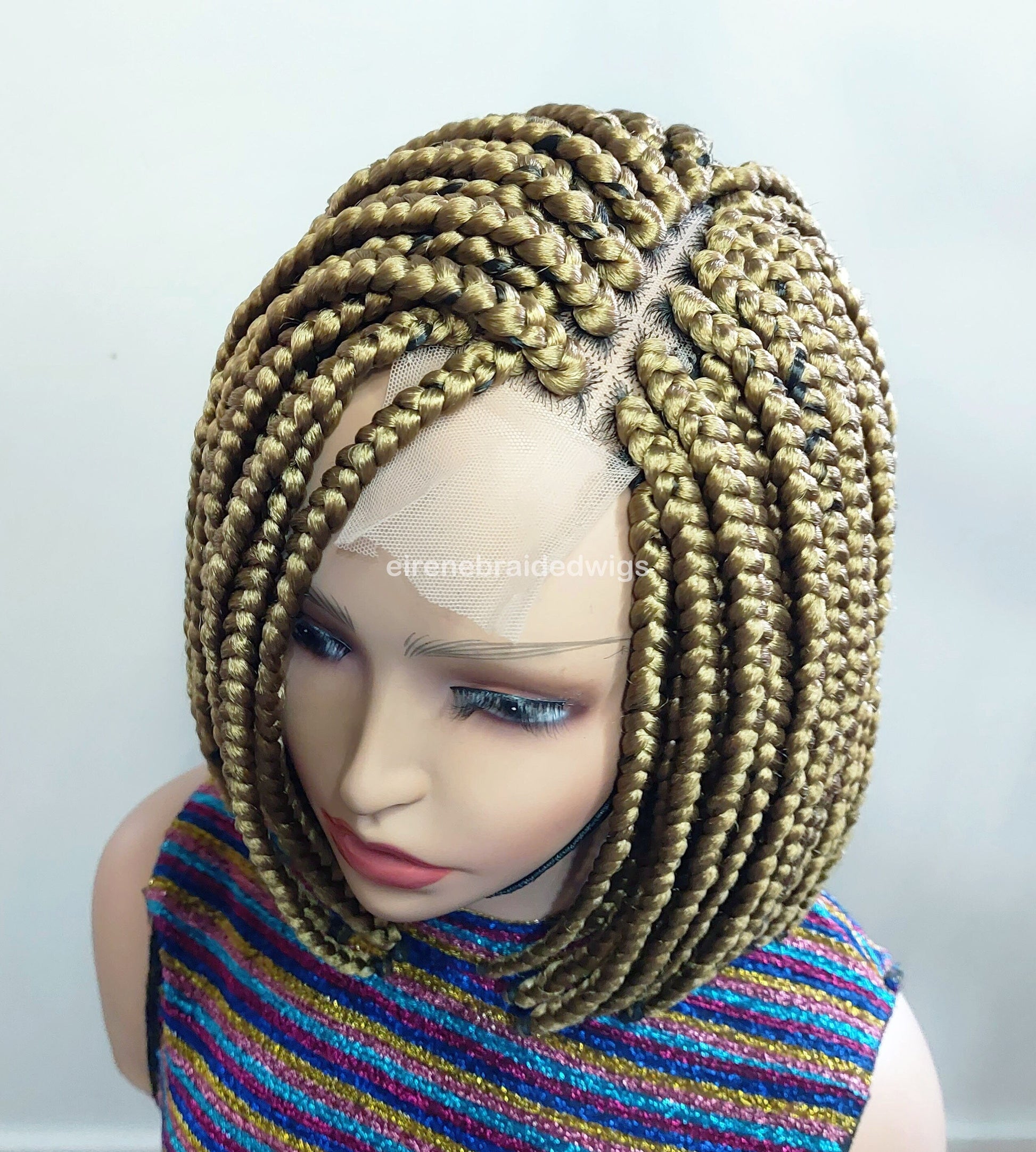 Braided Wigs for Black Women Chunky Box Braids Bob Wig – 10 Inch Lace Frontal Braid Wig – product image 4