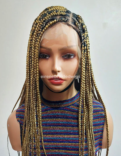 Braided Wigs for Black Women Knotless Box Braided Wig – Gold African Braids – Full Lace – 26 Inches – product image 6