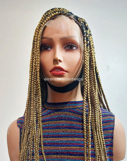 Braided Wigs for Black Women Gold Knotless Box Braided Wig – 26 inch Lace Front Wig – product image 8