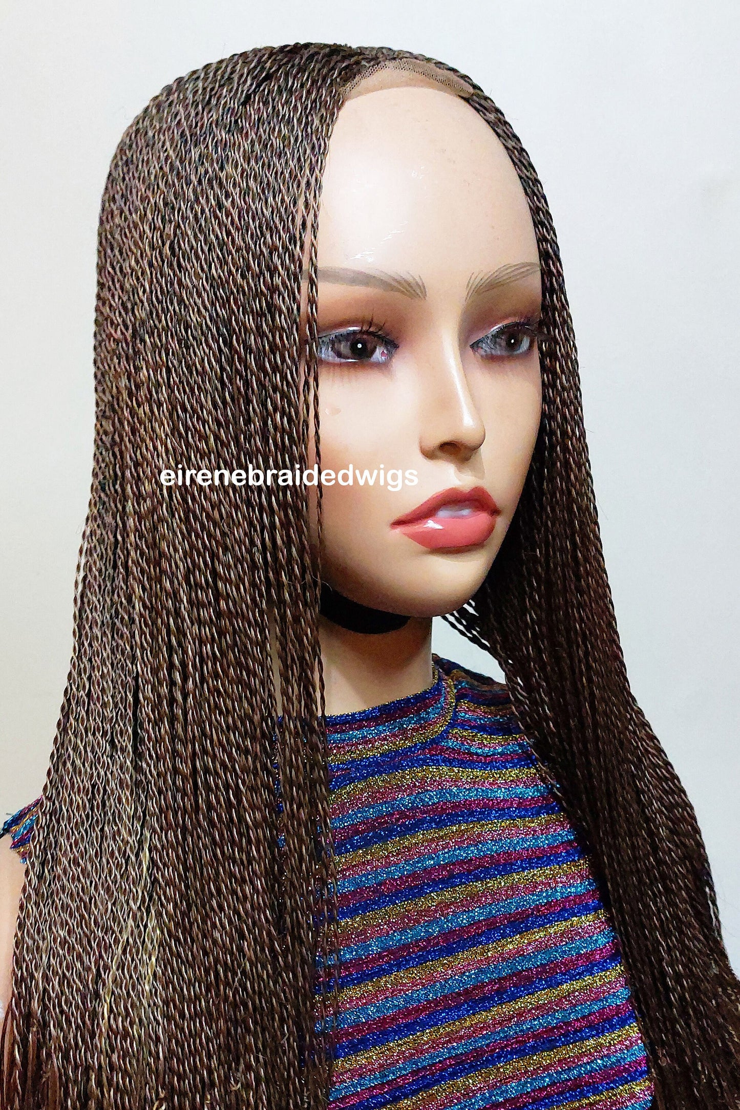 Spanish French curls braided wigs for women – boho goddess locks wig – single braids senegalese micro twist wig – nano braids – – product image 7