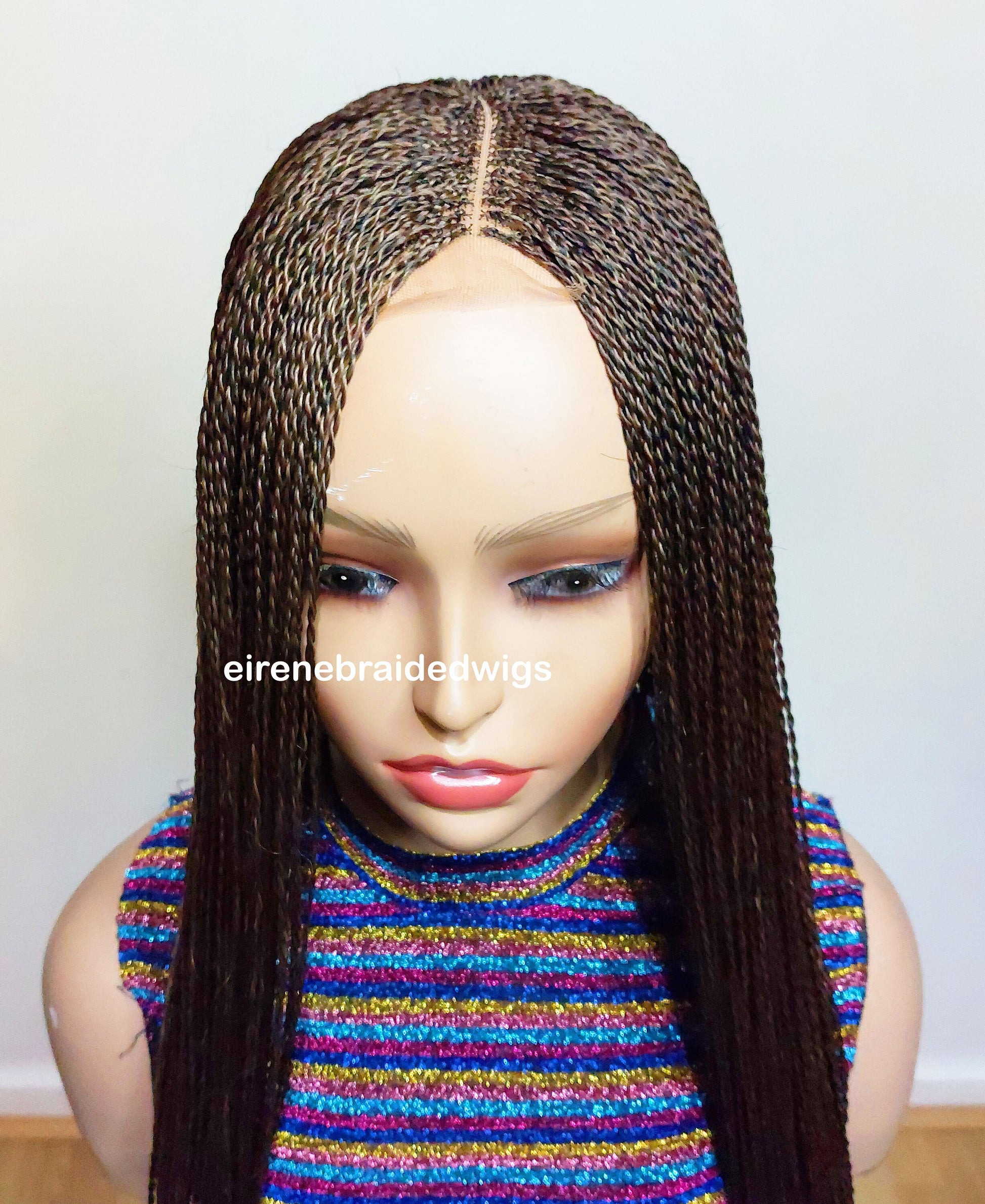 Spanish French curls braided wigs for women – boho goddess locks wig – single braids senegalese micro twist wig – nano braids – – product image 9