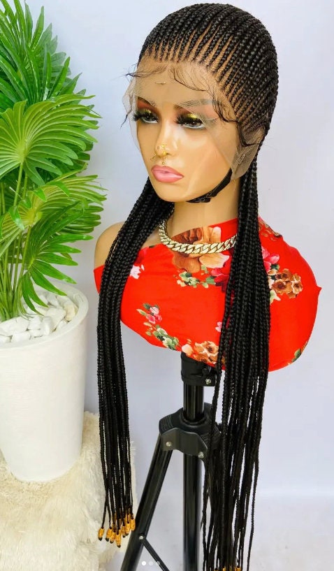 Braided Wigs for Black Women Full Lace Braided Wig – 30 inch Africa Cornrow Style – Baby Hair – product image 4