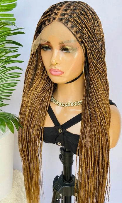 Braided Wigs for Black Women Knotless Box Braided Wig – Full Lace Frontal – Human Hair Blend – product image 3