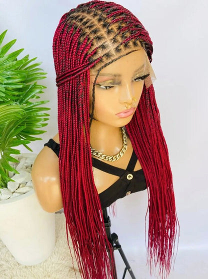 Braided Wigs for Black Women Knotless Box Braided Wig – Lace Frontal Human Hair Blend – Long Single Braid – product image 3