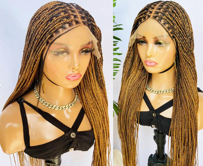 Braided Wigs for Black Women Knotless Box Braided Wig – Full Lace Frontal – Human Hair Blend – product image 2