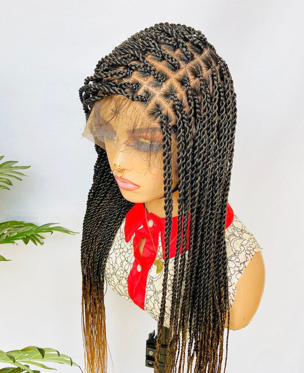 Braided Wigs for Black Women 28in Chunky Box Braid Wig – Lightweight Lace-Front Twist Braids – product image 1
