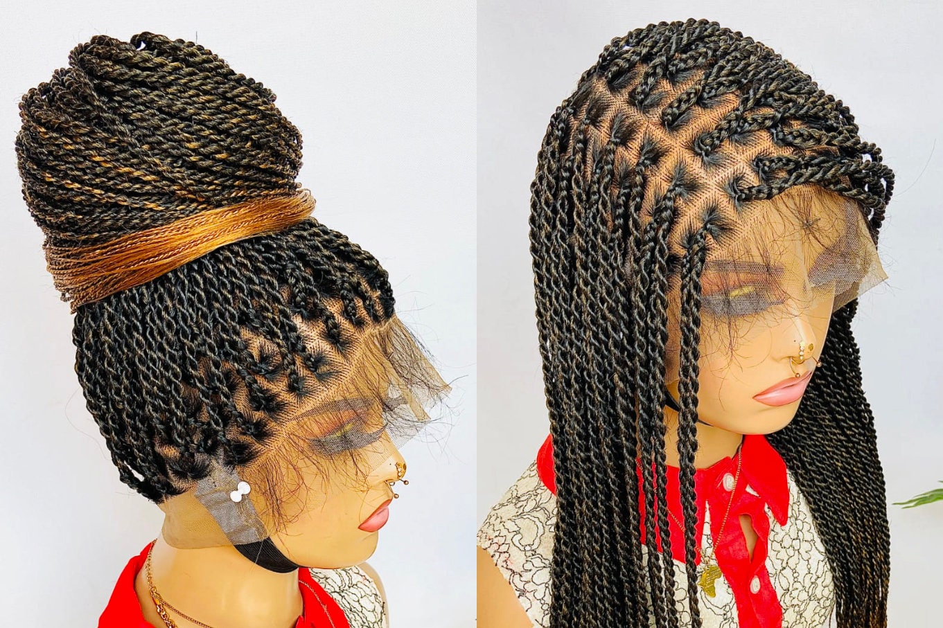 Braided Wigs for Black Women 28in Chunky Box Braid Wig – Lightweight Lace-Front Twist Braids – product image 2