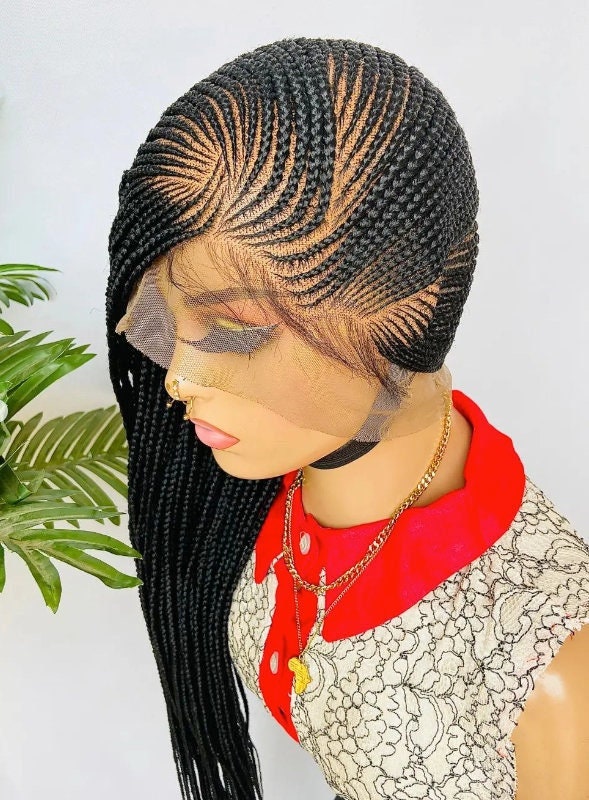 Braided Wigs for Black Women Lemonade Cornrow Braided Wig – 30" Full Lace – Baby Hair – product image 1