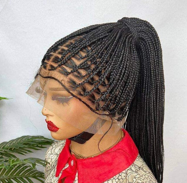 Braided Wigs for Black Women Knotless Box Braid Wig – Full Lace Frontal – Long Black Braids – product image 5
