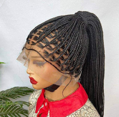 Braided Wigs for Black Women Knotless Box Braid Wig – Full Lace Frontal – Long Black Braids – product image 5