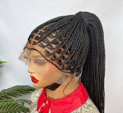 Braided Wigs for Black Women Knotless Box Braid Wig – Full Lace Frontal – Long Black Braids – product image 2