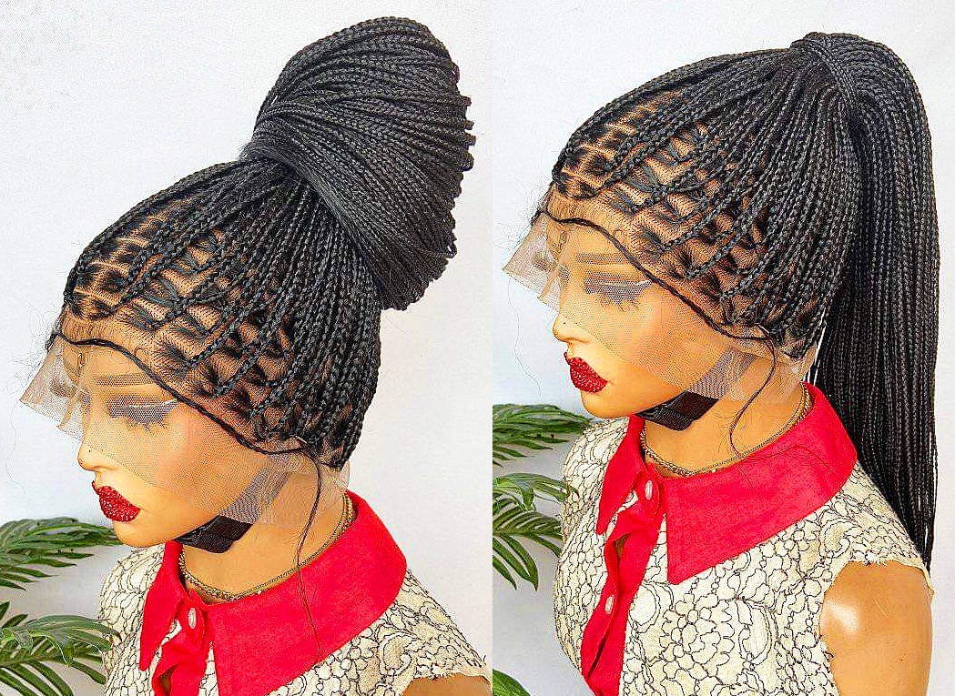 Braided Wigs for Black Women Knotless Box Braid Wig – Full Lace Frontal – Long Black Braids – product image 1