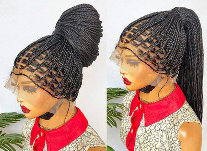 Braided Wigs for Black Women Knotless Box Braid Wig – Full Lace Frontal – Long Black Braids – product image 1