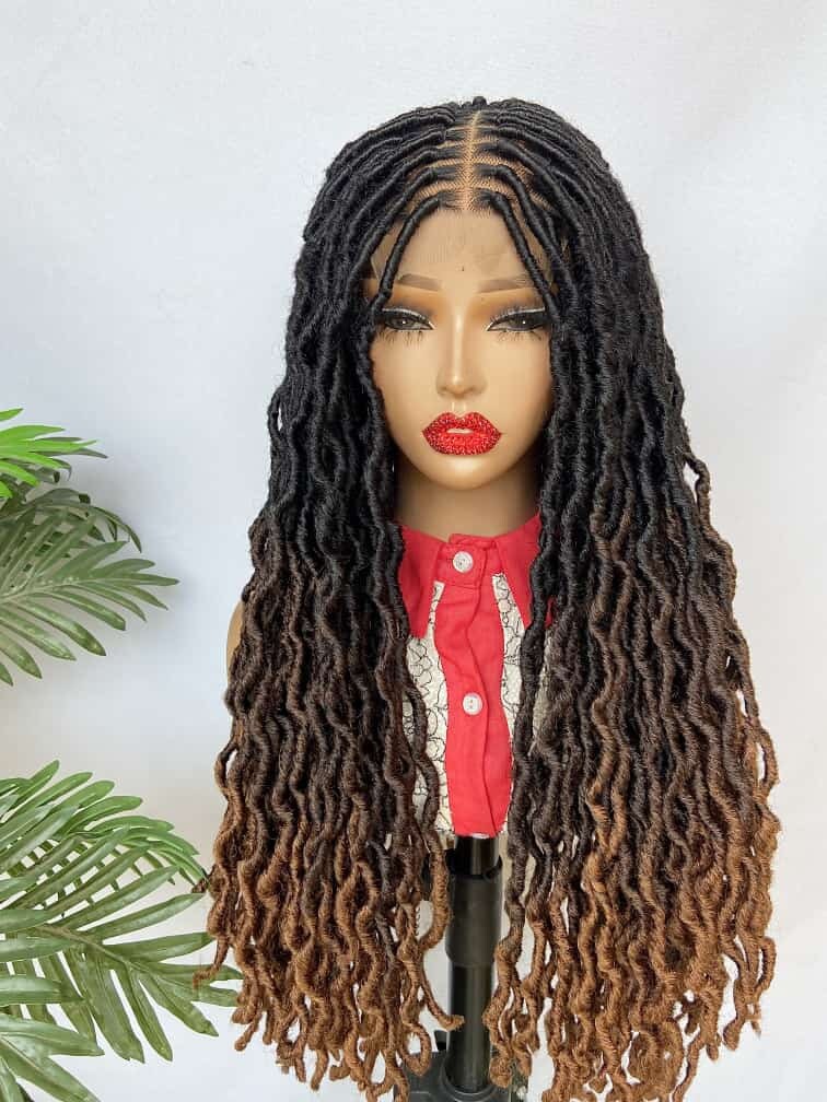 Braided Wigs for Black Women 30" Faux Locs Braid Wig – Full Lace – Boho Goddess Style – product image 6