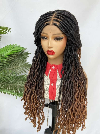 Braided Wigs for Black Women 30" Faux Locs Braid Wig – Full Lace – Boho Goddess Style – product image 5