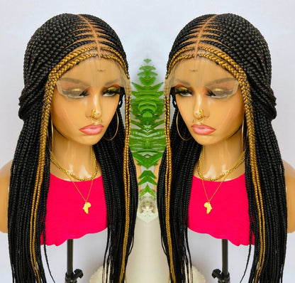 Braided Wigs for Black Women 24" Fulani Braided Wig – Ghana Weaving Lace Frontal Braid Wig – product image 2