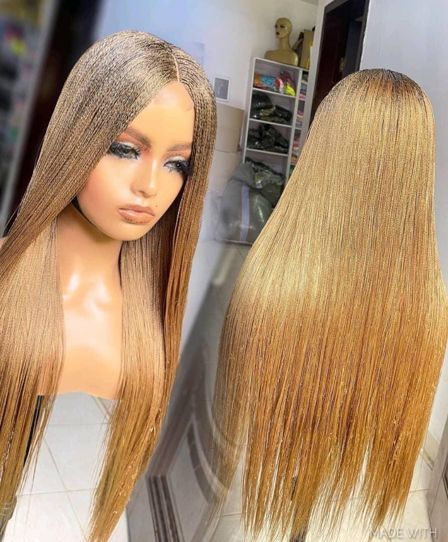 Braided Wigs for Black Women 26 Inch Micro Twist Human Hair Wig – Nano Braids Lace Closure – product image 5