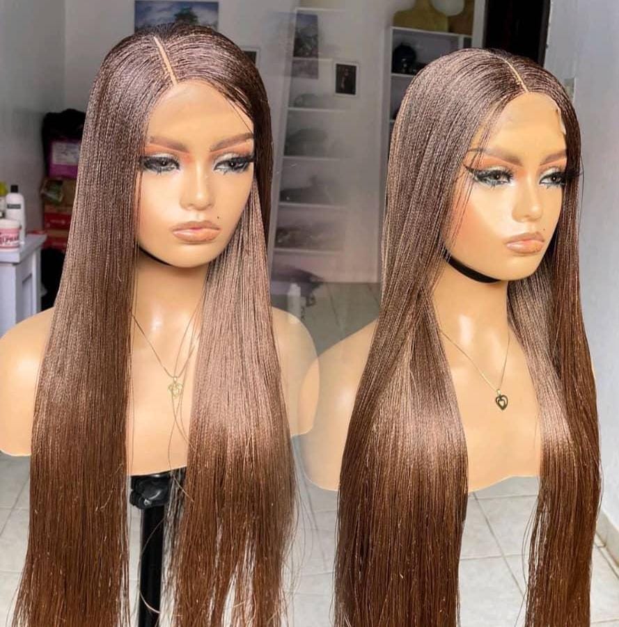 Braided Wigs for Black Women 26 Inch Micro Twist Wig – Nano Braids Human Hair Lace Closure – product image 4
